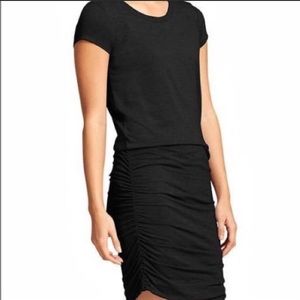 Athleta Topanga Black Dress w Ruching